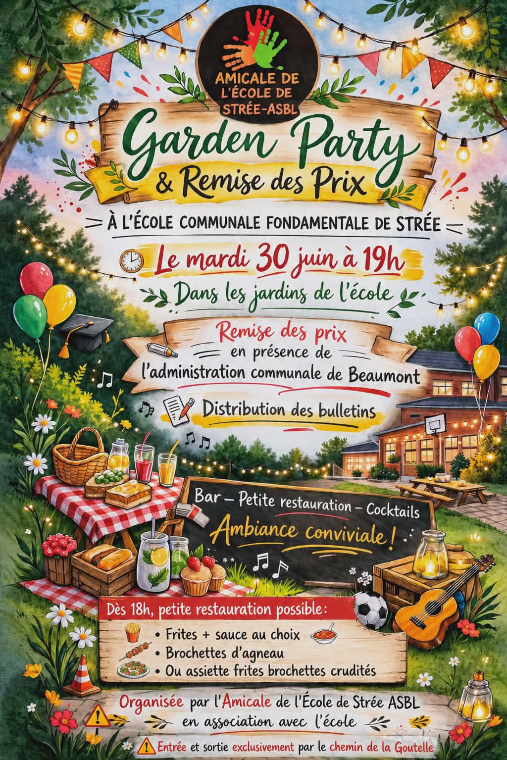 Affiche Garden Party & Remise des prix — 30 juin 2026